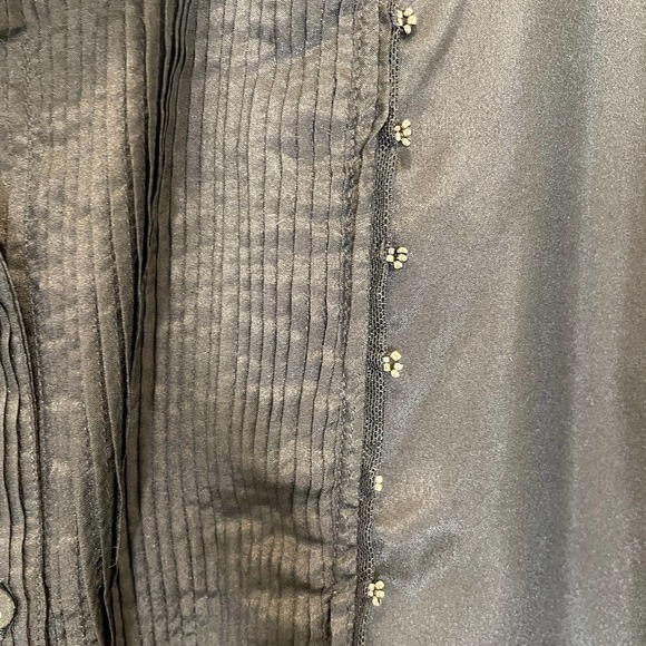 Johnny Was Pete & Greta 2-Piece Black Silk Blouse Beaded with Cami S - Picture 2 of 7